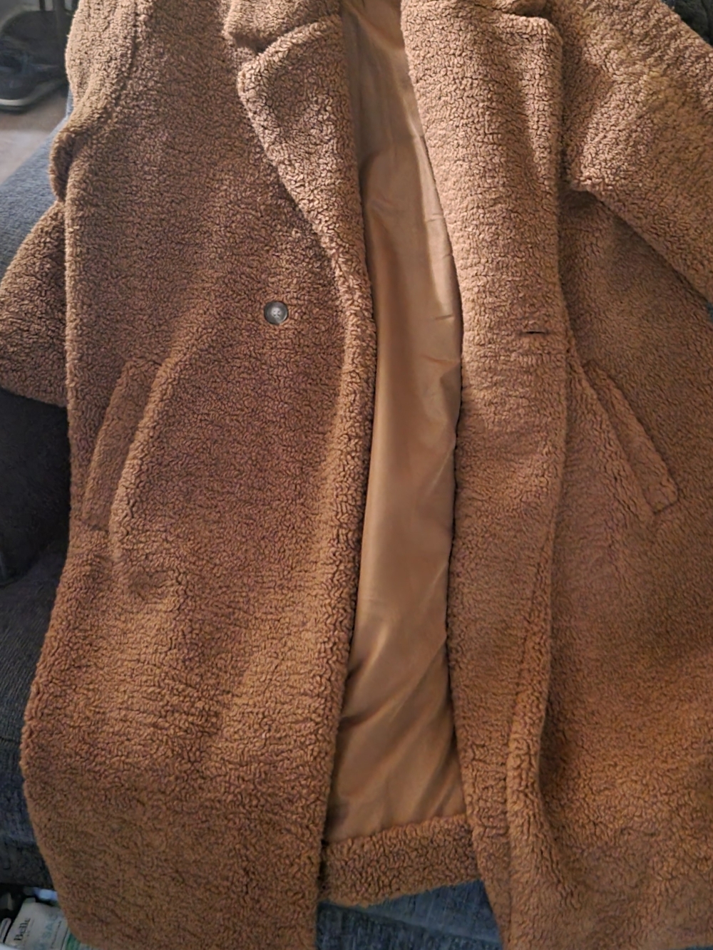 Old Navy Brown Sherpa Pea Coat